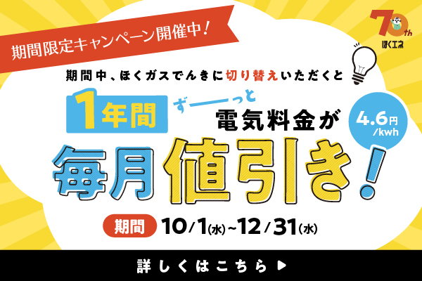 ほくガスでんき切り替えキャンペーン